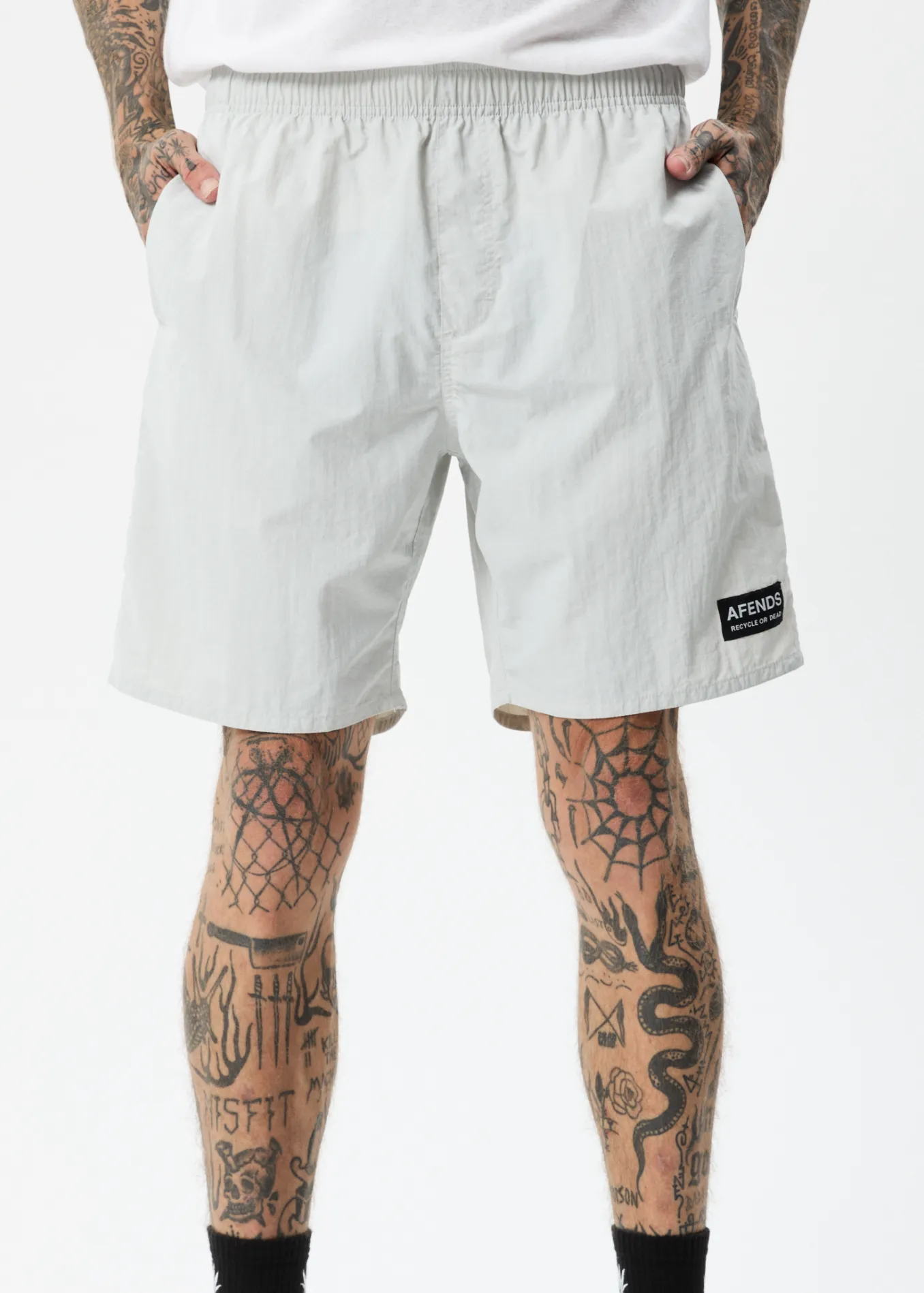 AFENDS Mens Baywatch Vortex - Elastic Waist Shorts - Smoke sold by Afends product image thumbnail 3