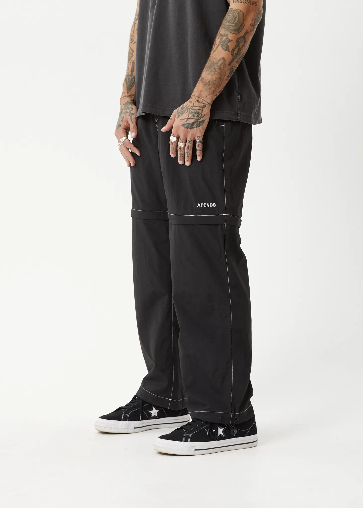 AFENDS Mens Valley - Zip Off Spray Pant - Black sold by Afends product image thumbnail 5