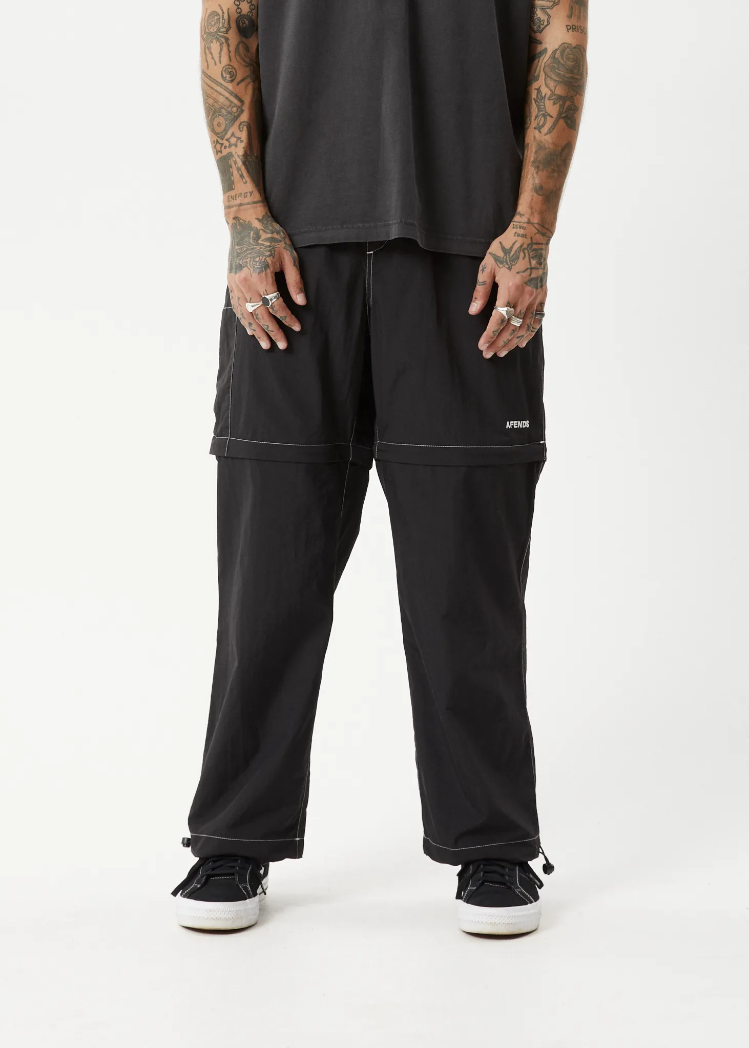 AFENDS Mens Valley - Zip Off Spray Pant - Black sold by Afends product image thumbnail 3