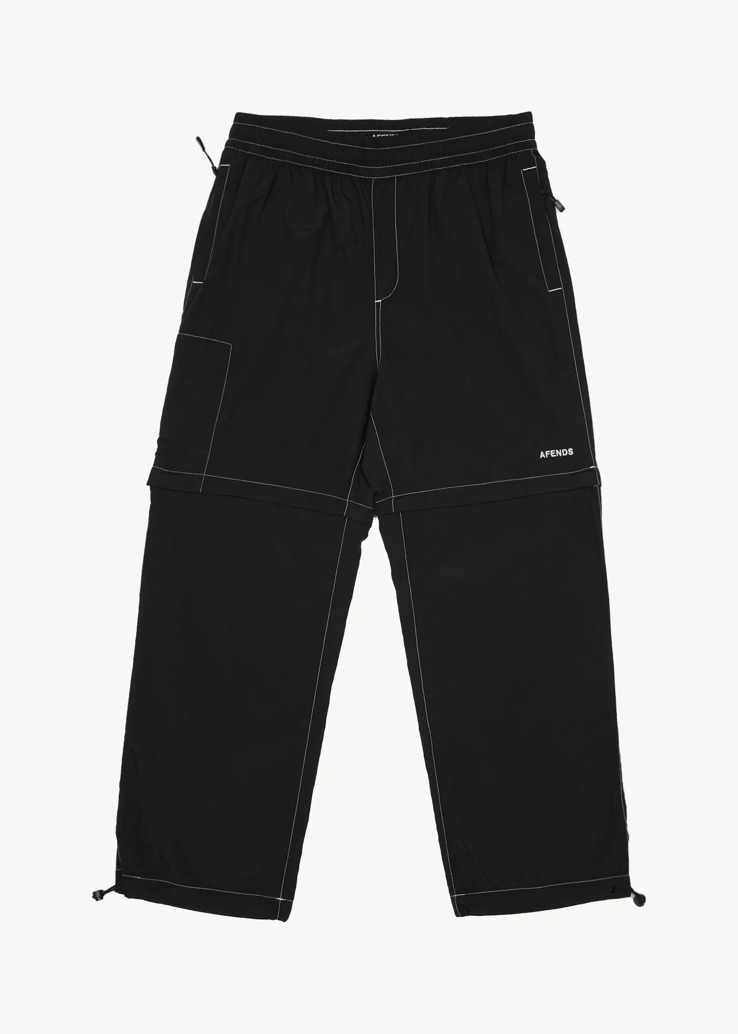 AFENDS Mens Valley - Zip Off Spray Pant - Black sold by Afends