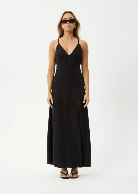 AFENDS Womens Grace - Cupro Maxi Dress - Black sold by Afends