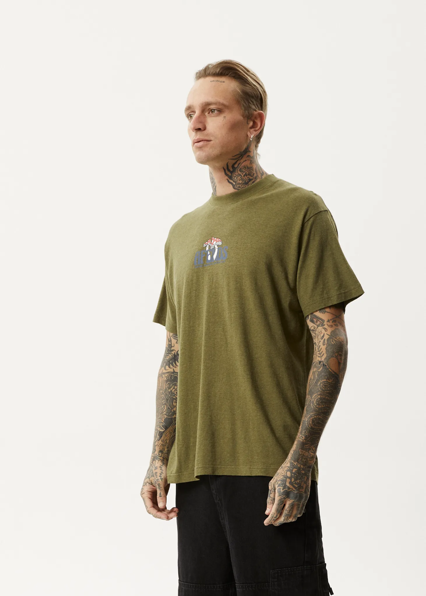 AFENDS Mens Let It Grow - Boxy Tee - Military sold by Afends product image thumbnail 3