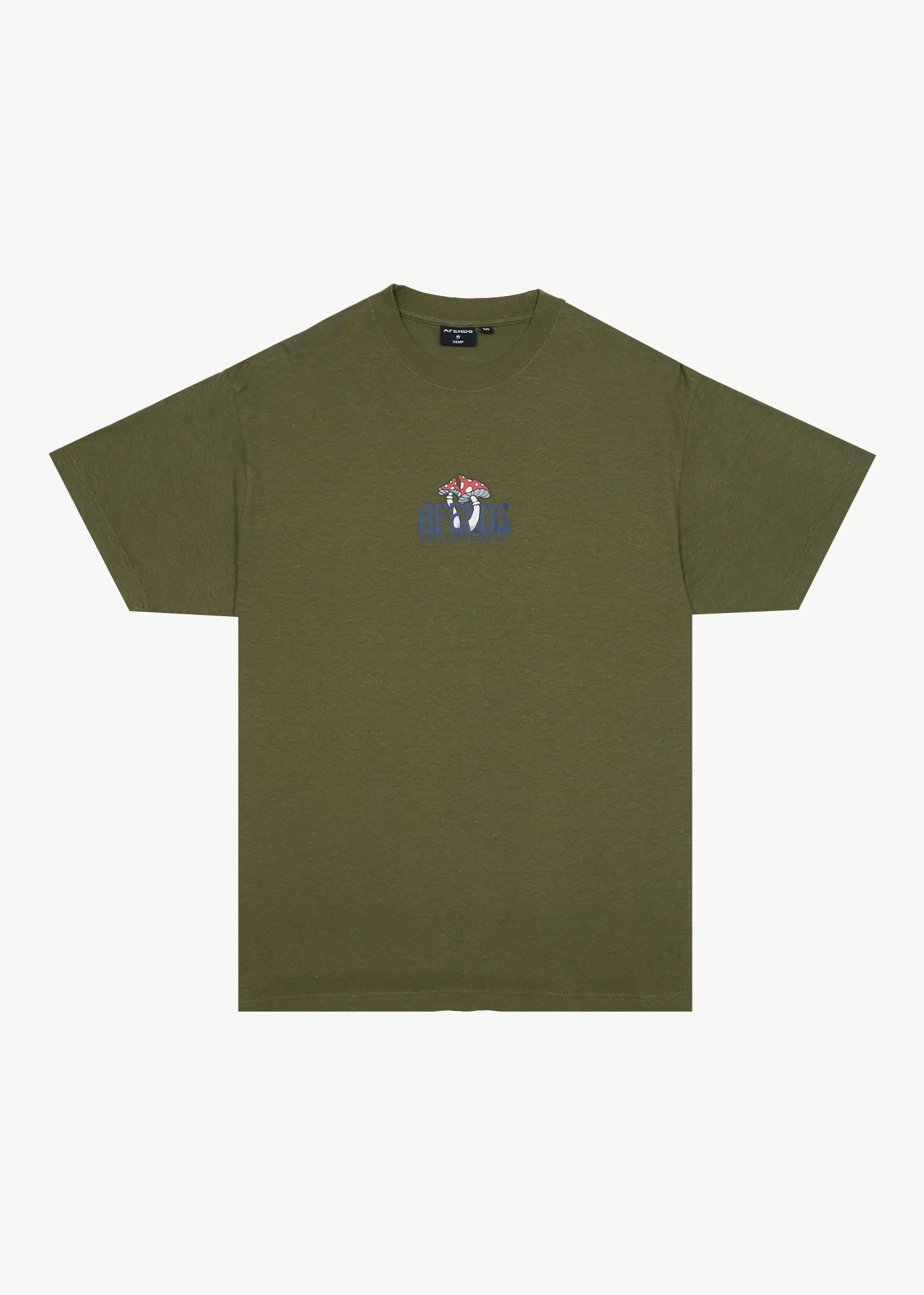 AFENDS Mens Let It Grow - Boxy Tee - Military sold by Afends