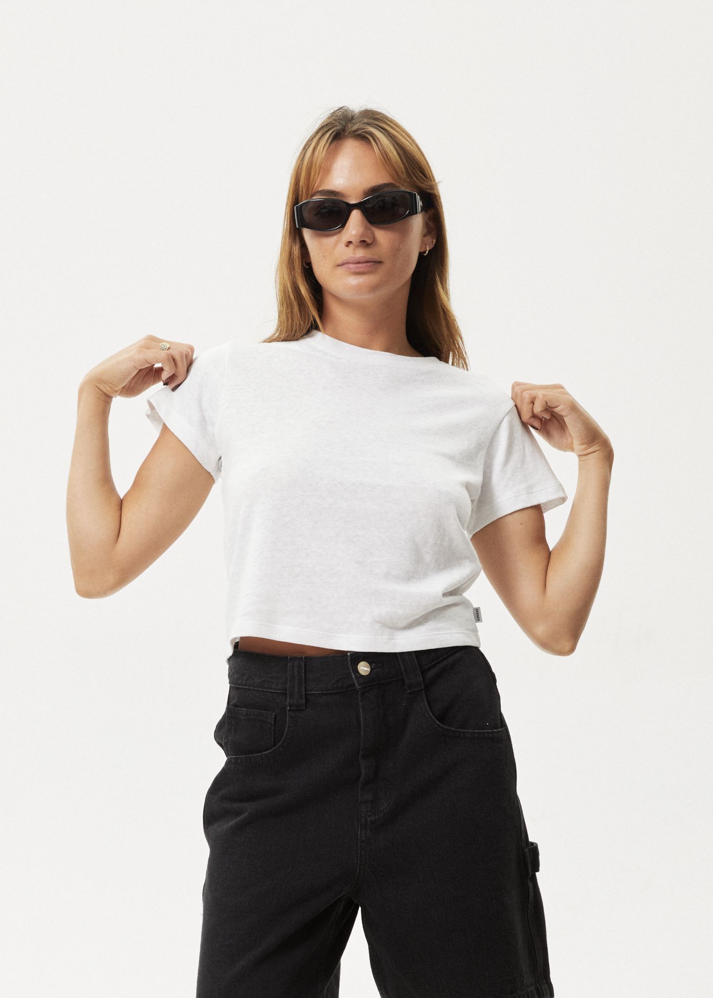 Afends Womens Carmen - Hemp Baby T-Shirt - White sold by Afends product image thumbnail 2