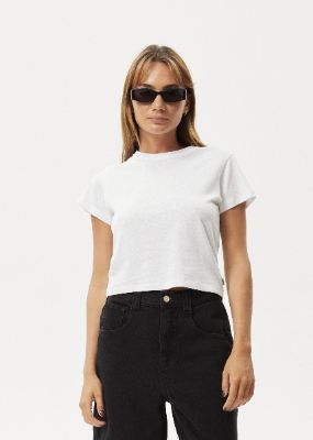 Afends Womens Carmen - Hemp Baby T-Shirt - White sold by Afends