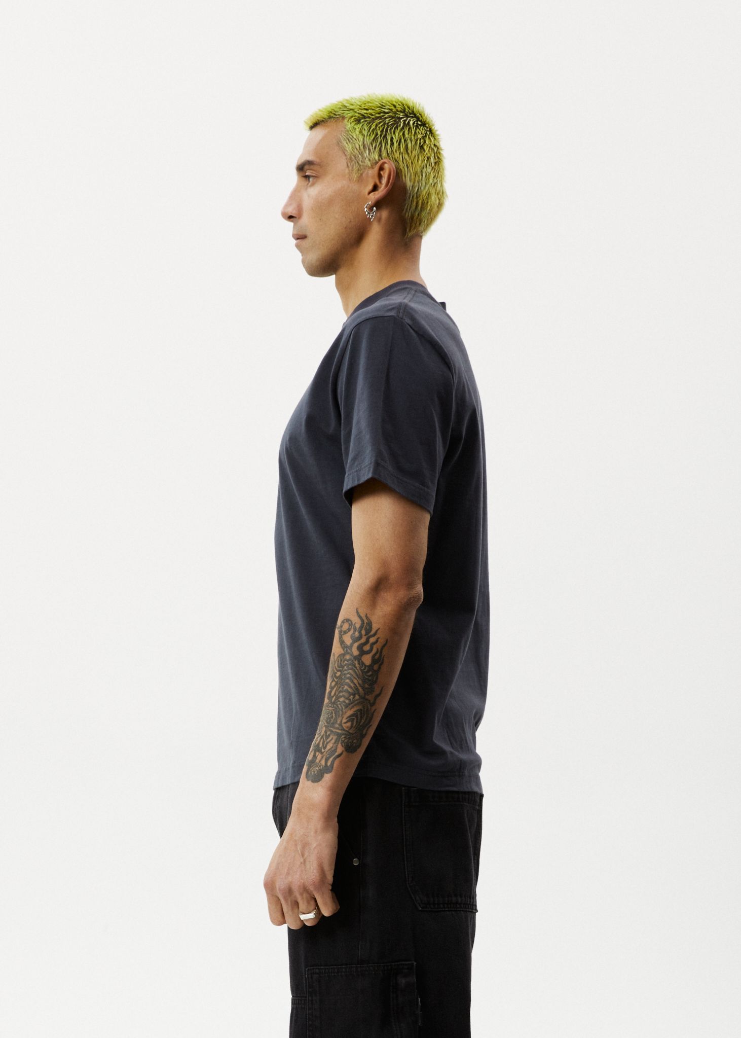 Afends Mens Vinyl - Retro Logo T-Shirt - Charcoal sold by Afends product image thumbnail 5