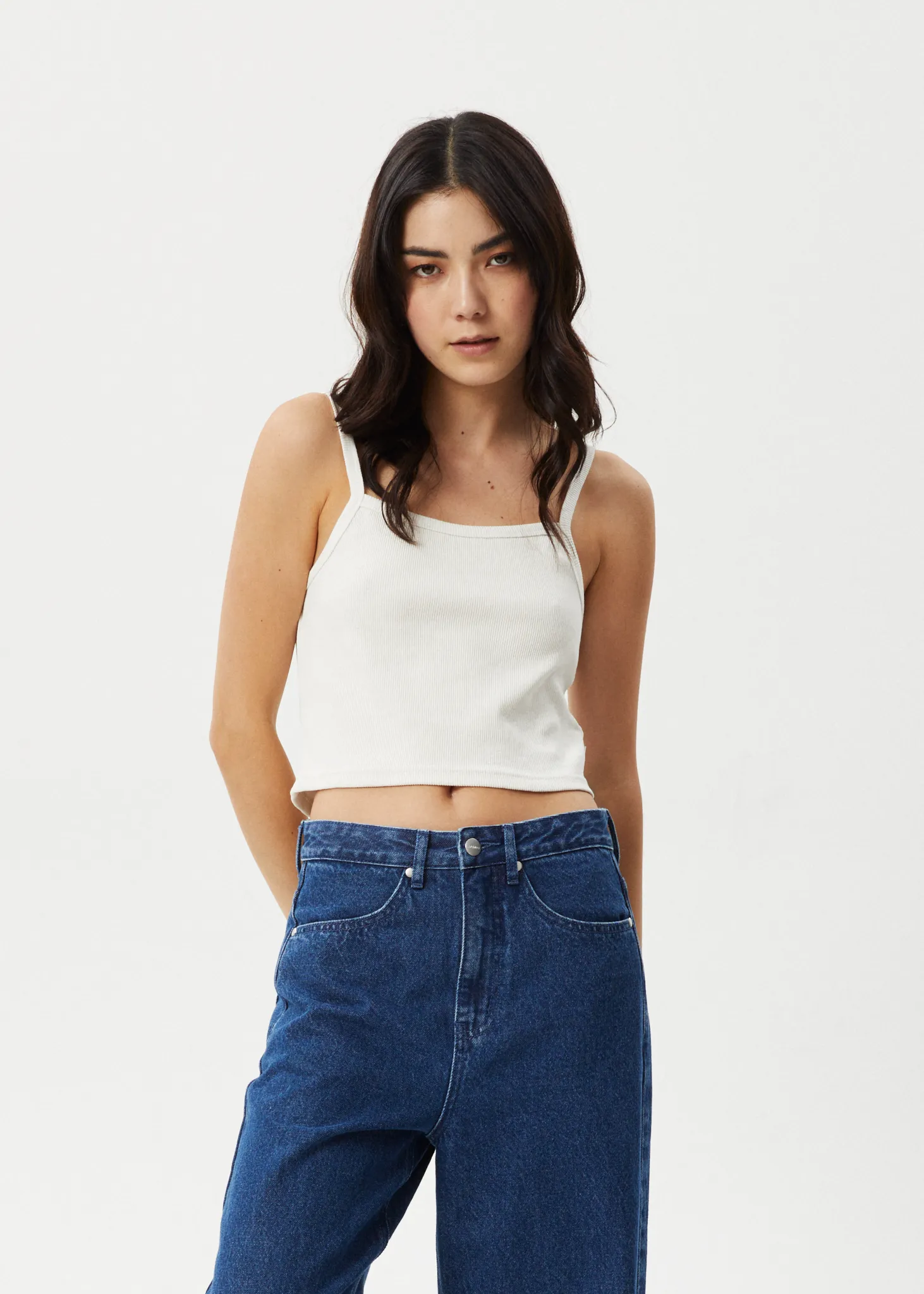 AFENDS Womens Taylor - Rib Singlet - White sold by Afends