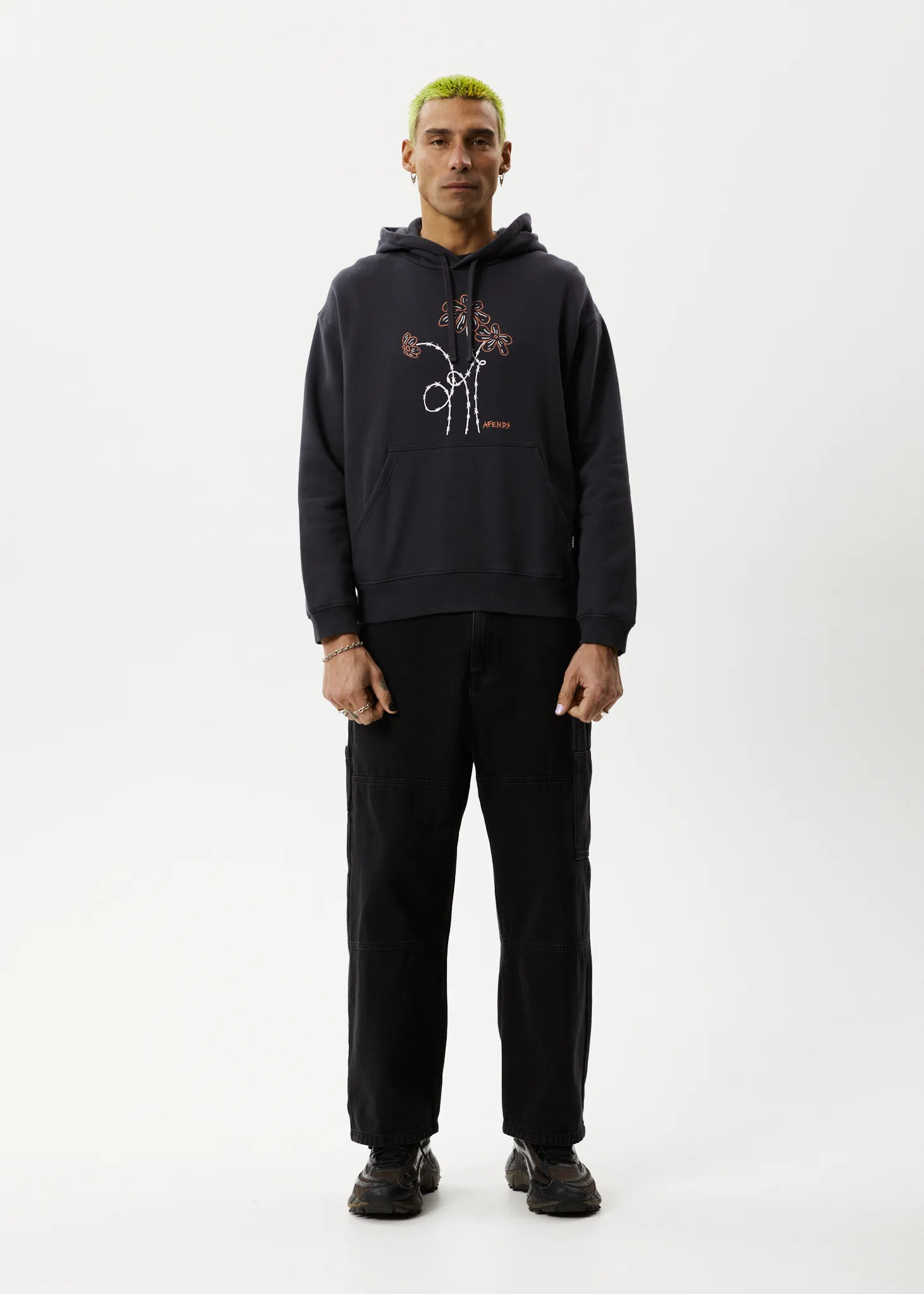 AFENDS Mens Dazed - Graphic Hoodie - Charcoal sold by Afends product image thumbnail 4