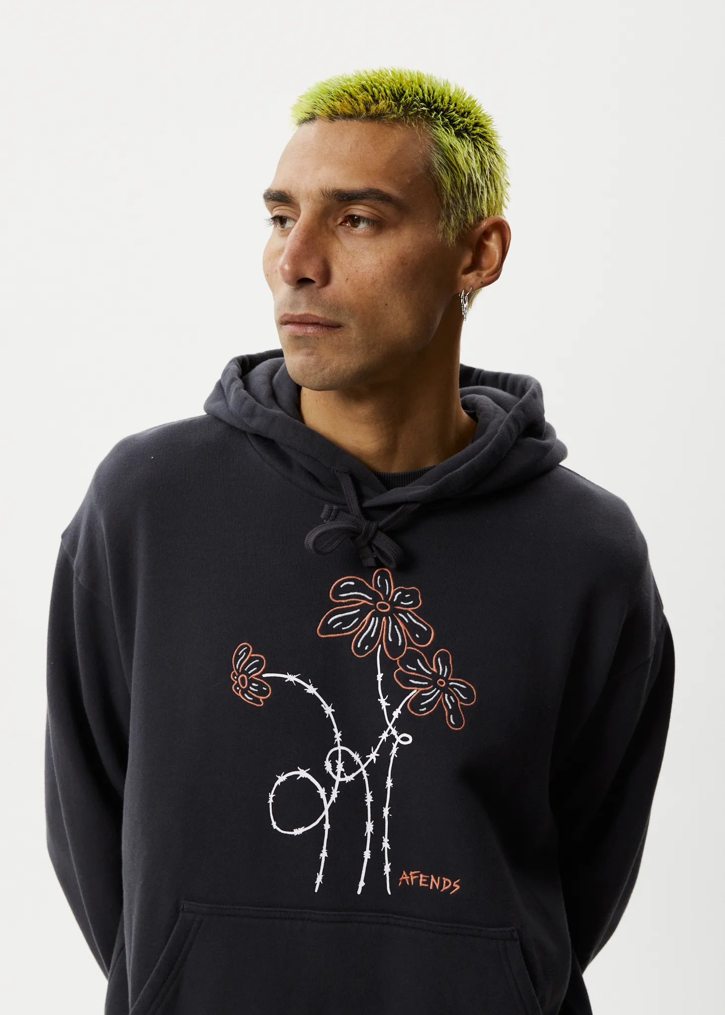 AFENDS Mens Dazed - Graphic Hoodie - Charcoal sold by Afends product image thumbnail 3