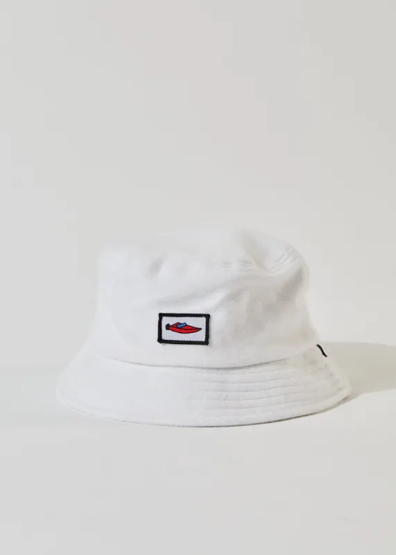 AFENDS Unisex Naughty - Fleece Bucket Hat - White sold by Afends