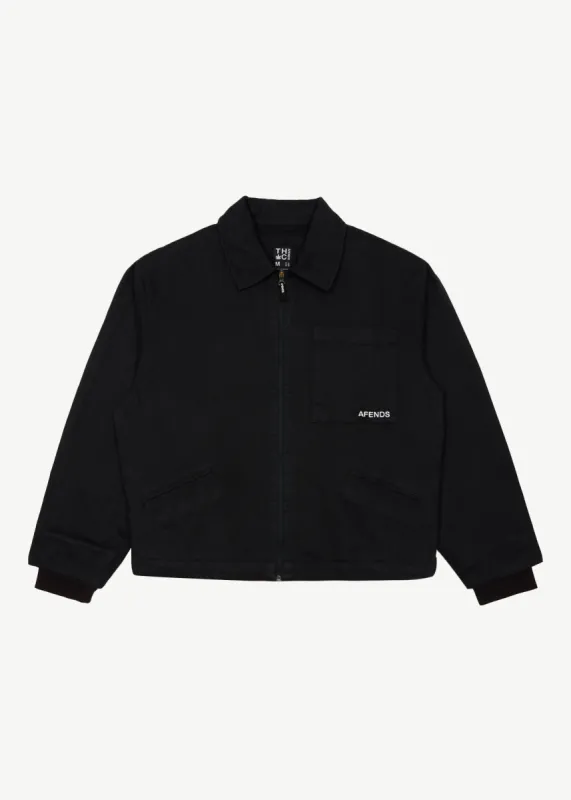 AFENDS Mens Oracle - Workwear Jacket - Black sold by Afends