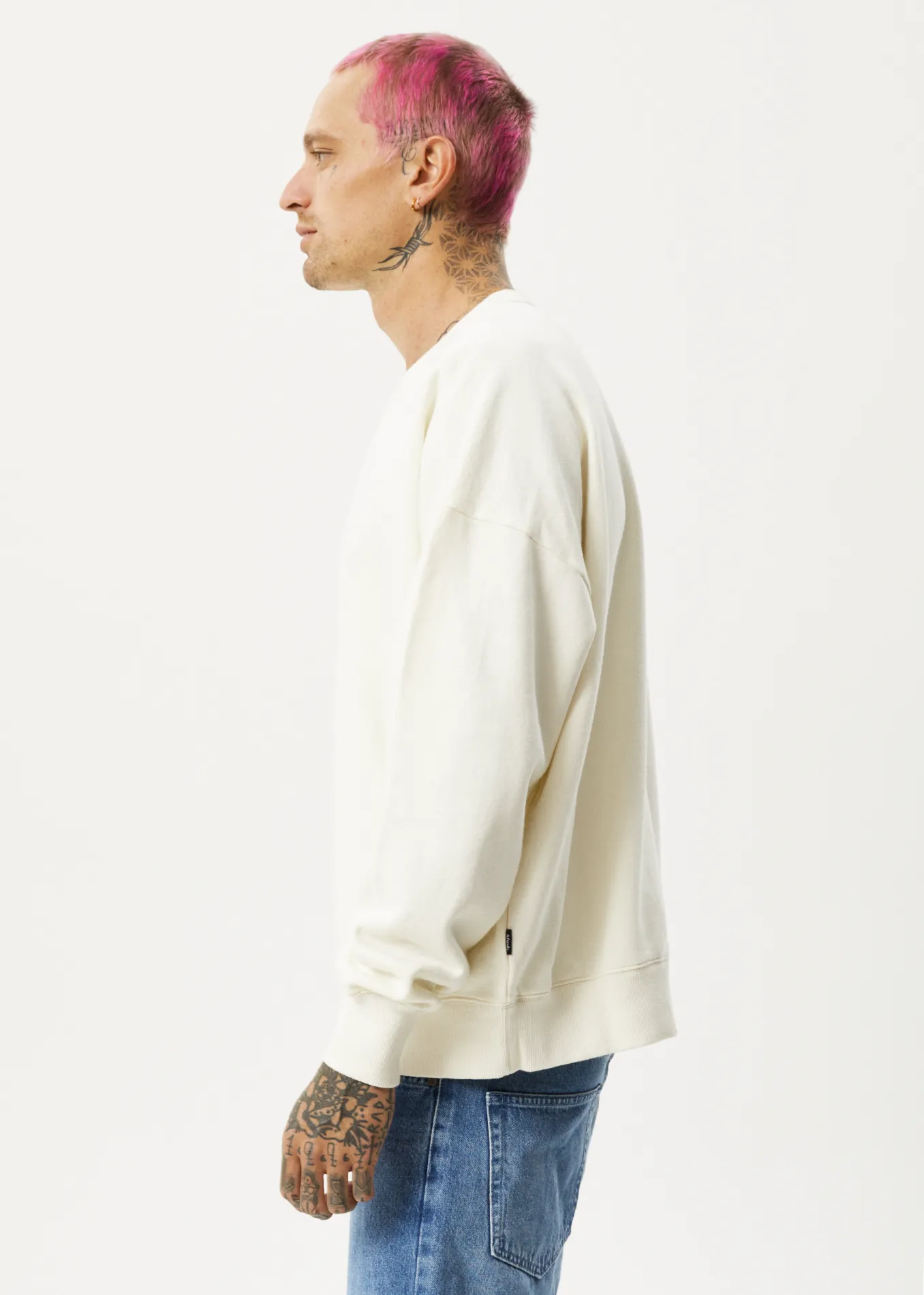 AFENDS Unisex Vacancy - Unisex Crew Neck Jumper - Off White sold by Afends product image thumbnail 4