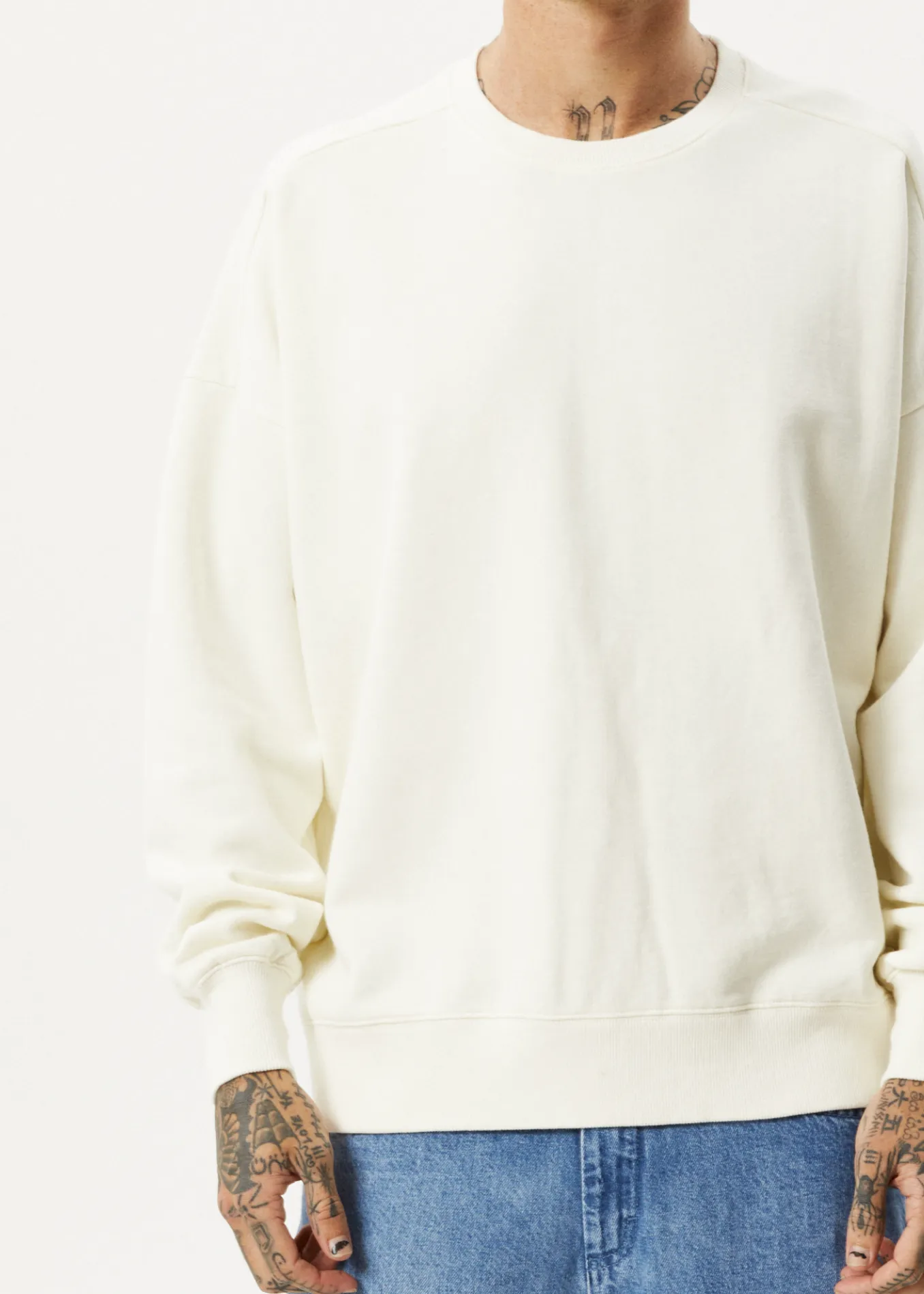 AFENDS Unisex Vacancy - Unisex Crew Neck Jumper - Off White sold by Afends product image thumbnail 2