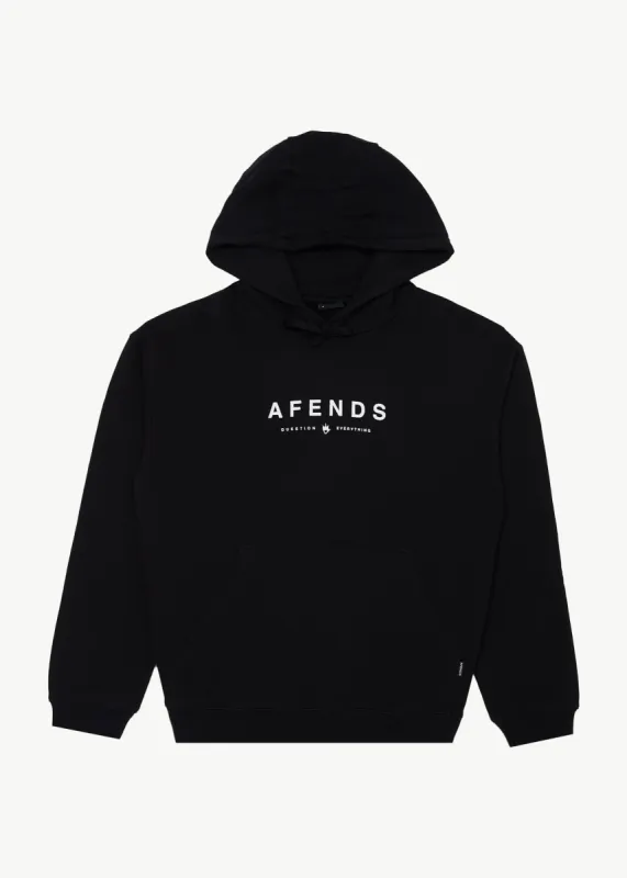 AFENDS Mens Thrown Out - Pull On Hood - Black sold by Afends