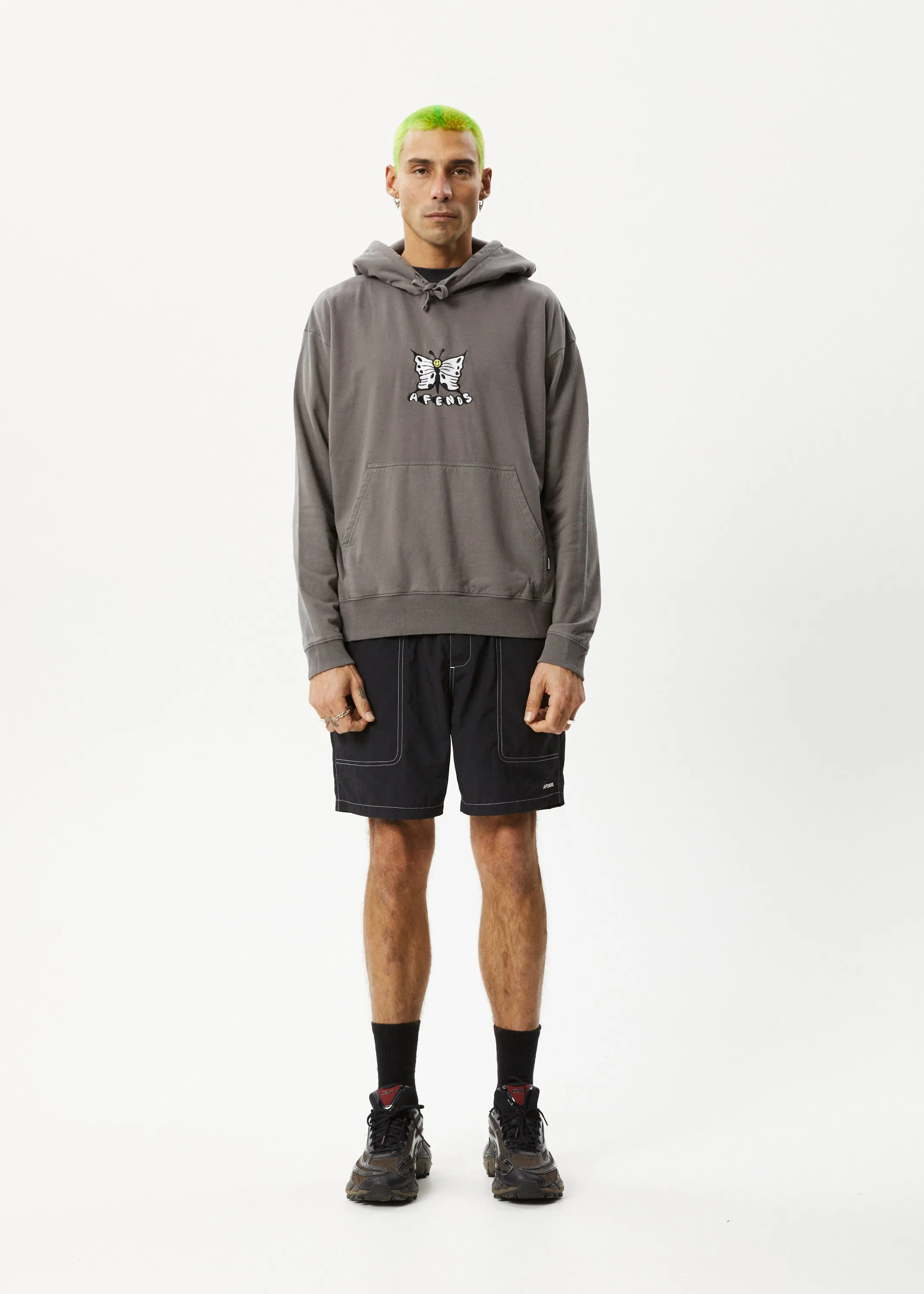 AFENDS Mens Fly Free - Graphic Hoodie - Steel sold by Afends product image thumbnail 3