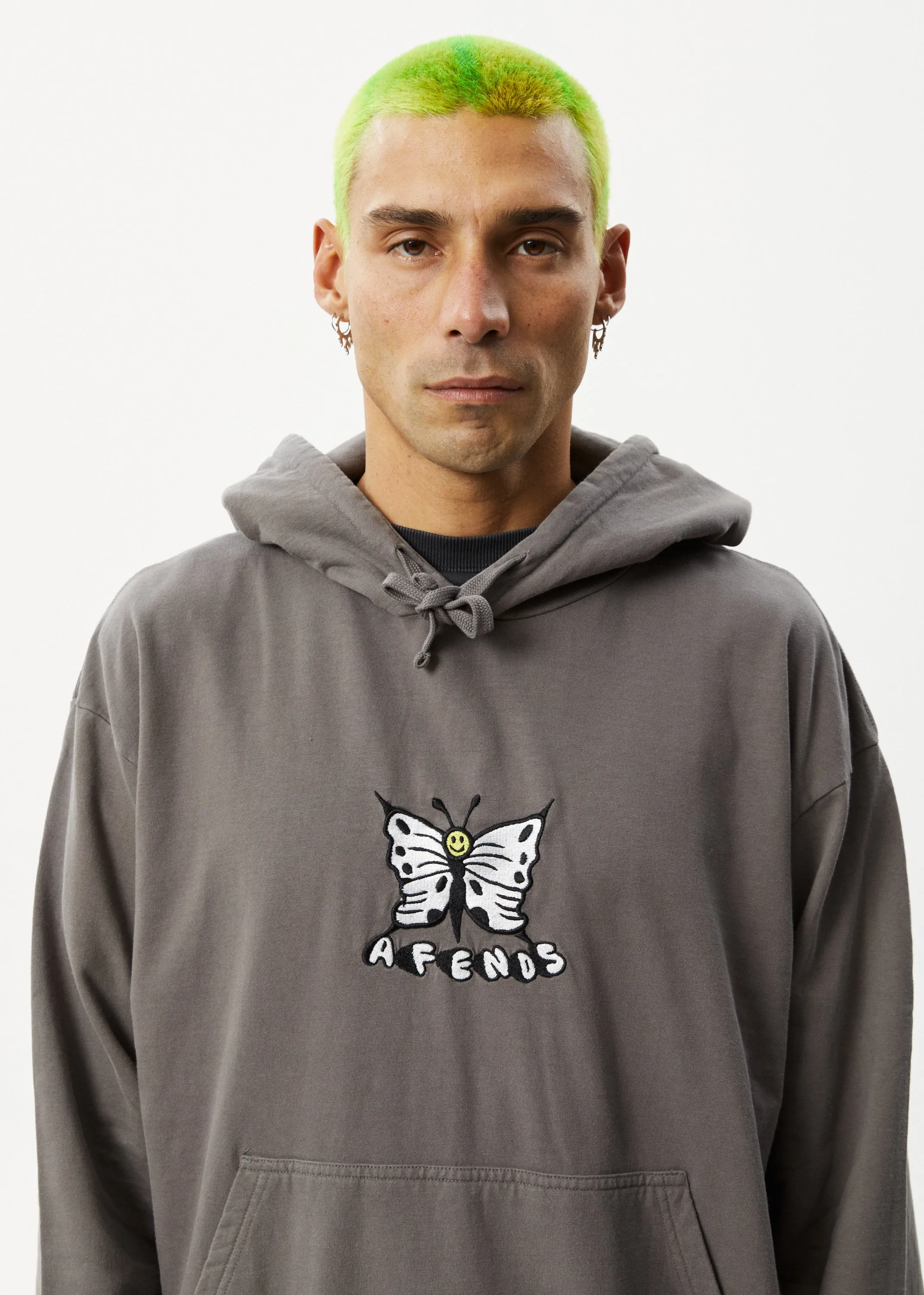 AFENDS Mens Fly Free - Graphic Hoodie - Steel sold by Afends product image thumbnail 2