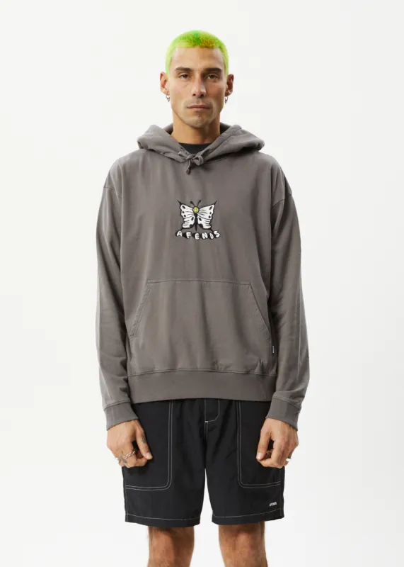 AFENDS Mens Fly Free - Graphic Hoodie - Steel sold by Afends