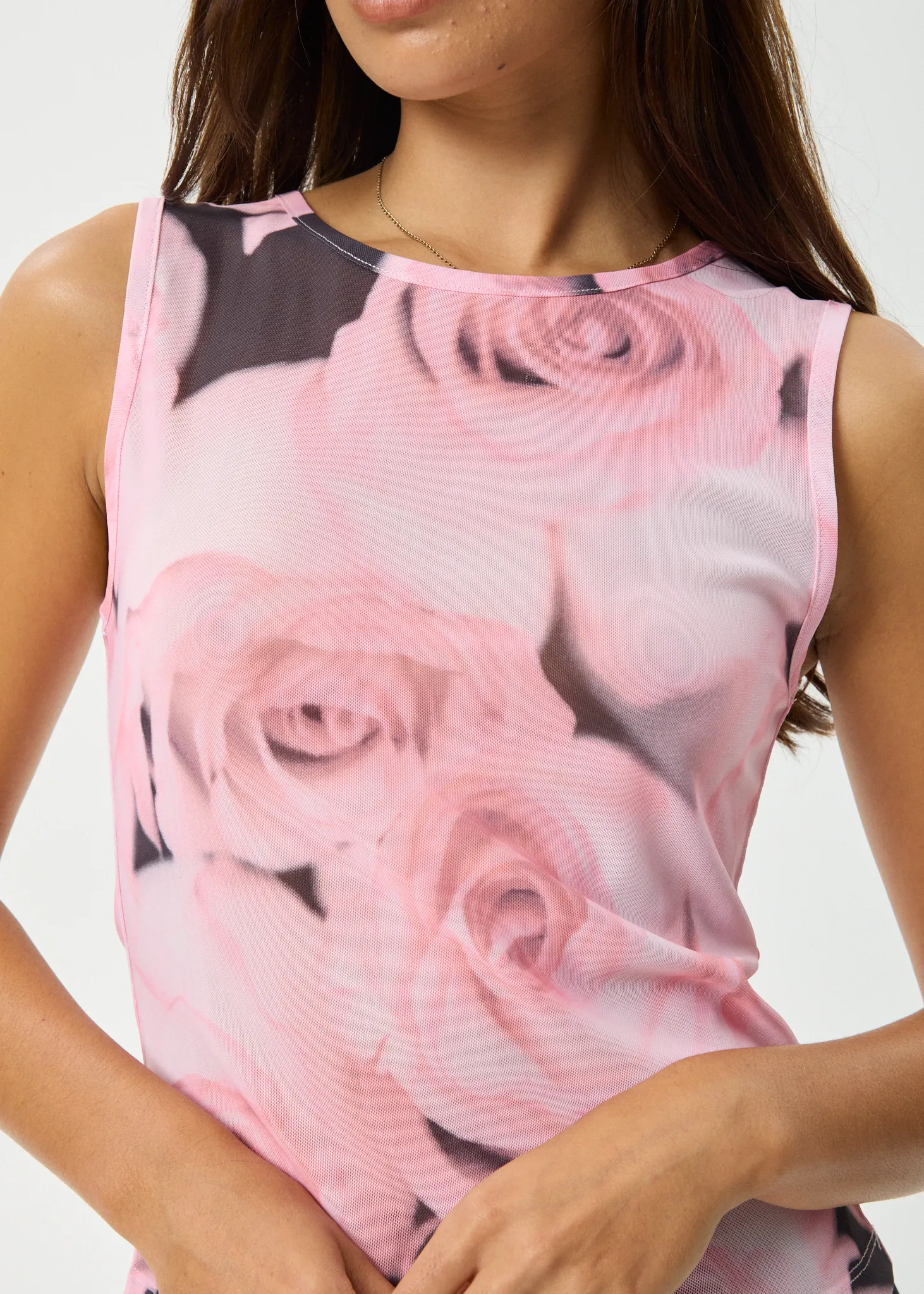 AFENDS Womens Marinette - Sheer Sleeveless Top - Rose sold by Afends product image thumbnail 5
