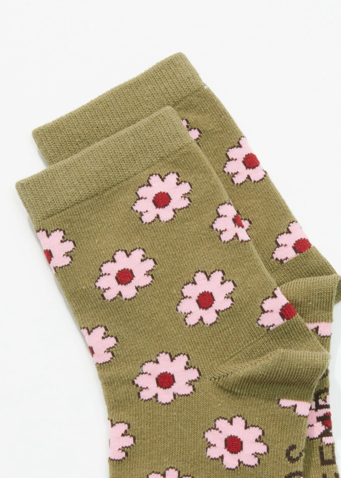 AFENDS Unisex Flower - Crew Socks - Olive sold by Afends product image thumbnail 4