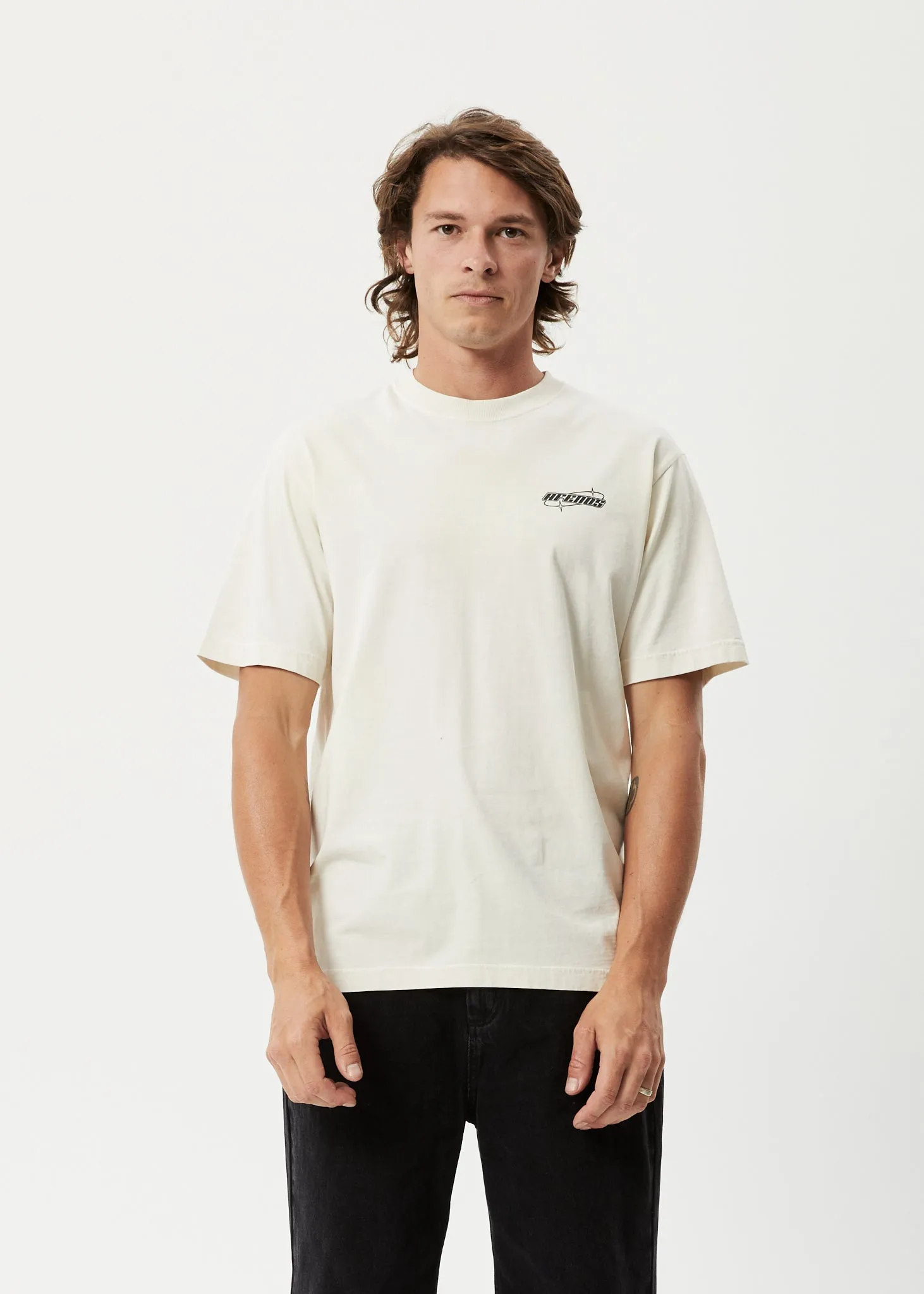 AFENDS Mens Eternal - Retro Graphic Logo T-Shirt - Worn White sold by Afends product image thumbnail 2