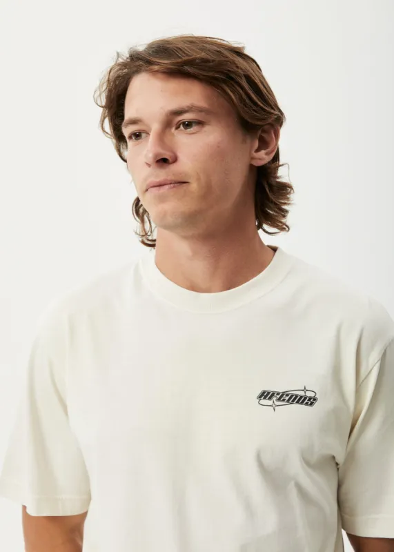 AFENDS Mens Eternal - Retro Graphic Logo T-Shirt - Worn White sold by Afends