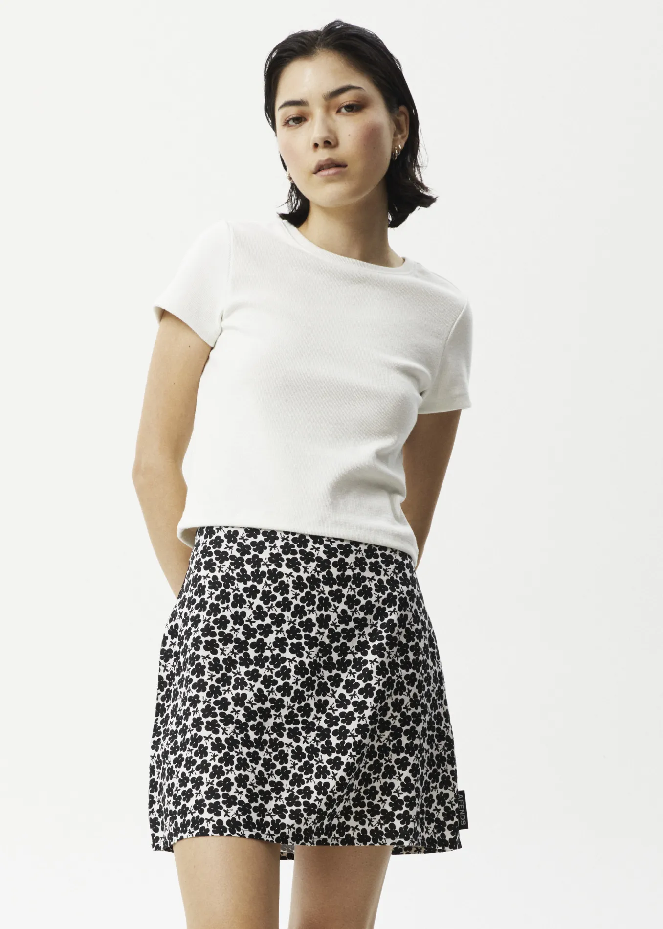 AFENDS Womens Madeline Mariah - Mini Skirt - Black Floral sold by Afends product image thumbnail 3