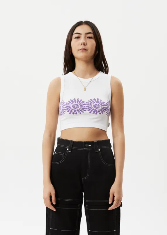 AFENDS Womens Daisy - Cropped Singlet - White sold by Afends