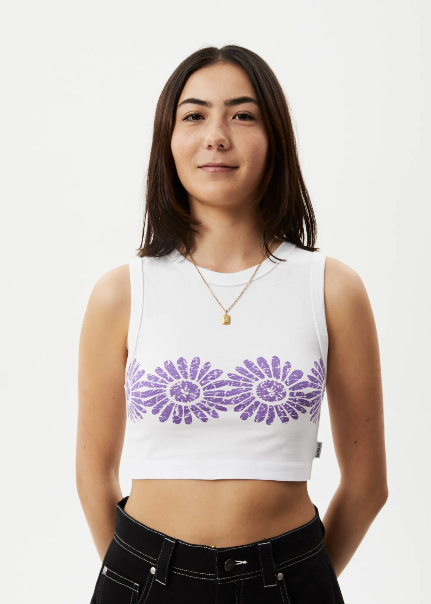 AFENDS Womens Daisy - Cropped Singlet - White sold by Afends product image thumbnail 2