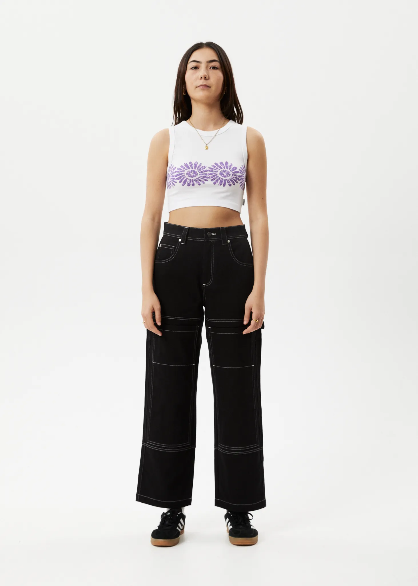 AFENDS Womens Daisy - Cropped Singlet - White sold by Afends product image thumbnail 3