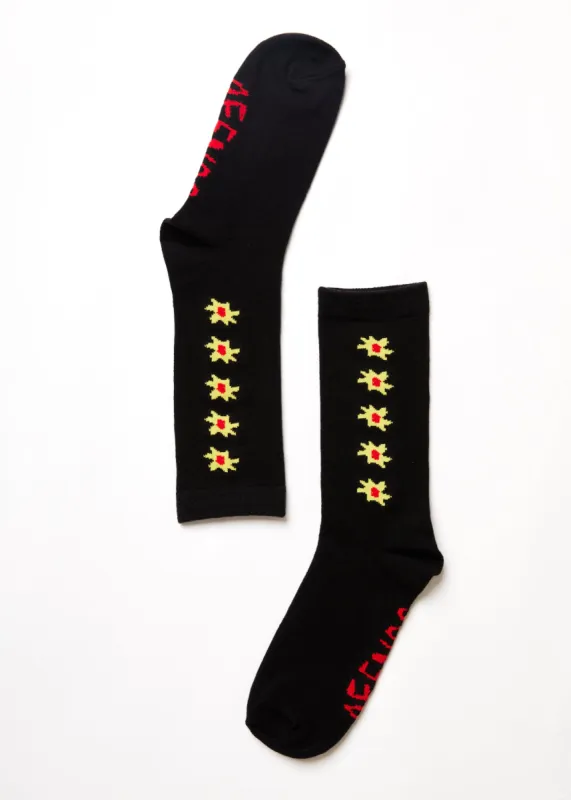 AFENDS Unisex Globe - Crew Socks - Black sold by Afends