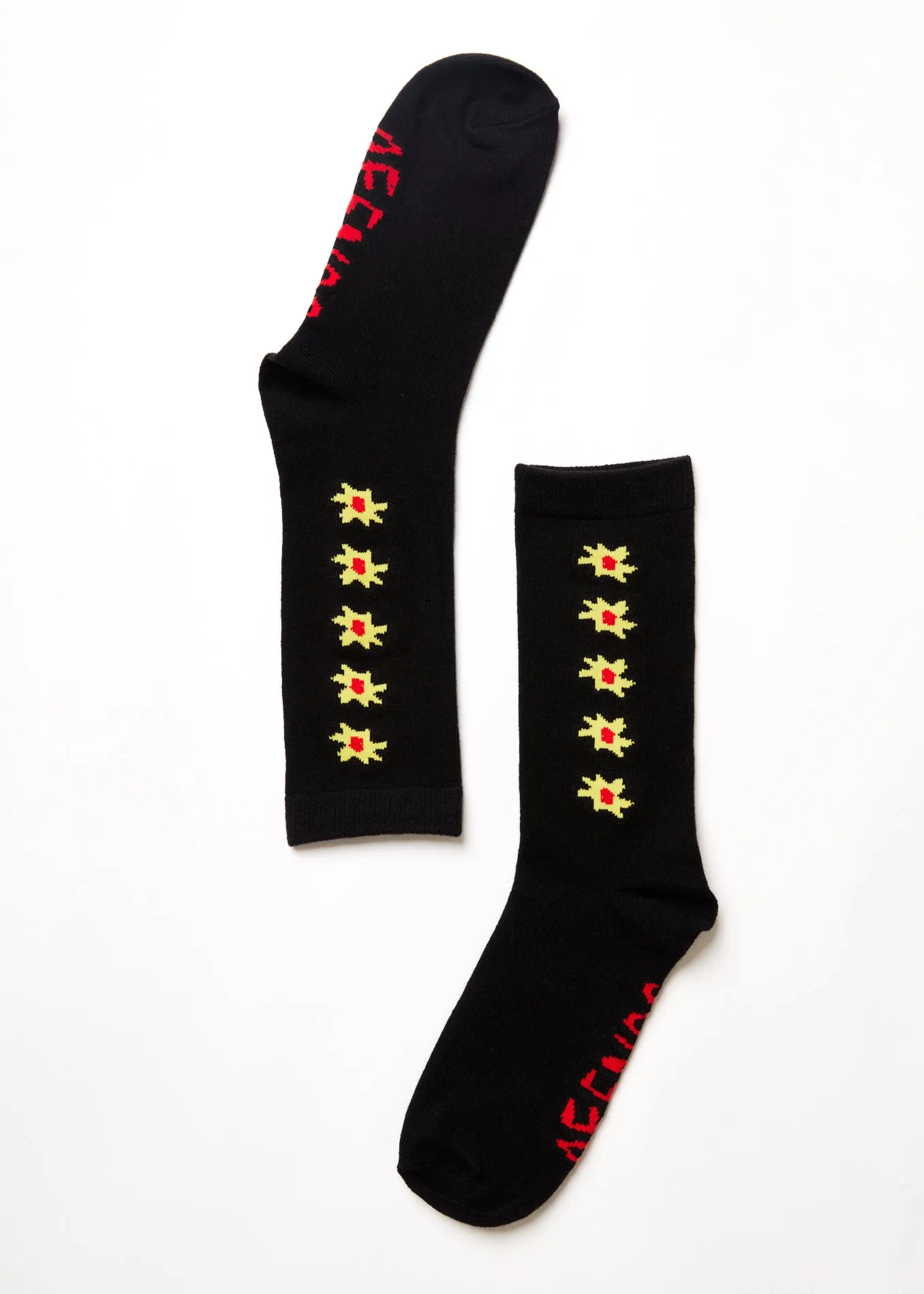 AFENDS Unisex Globe - Crew Socks - Black sold by Afends