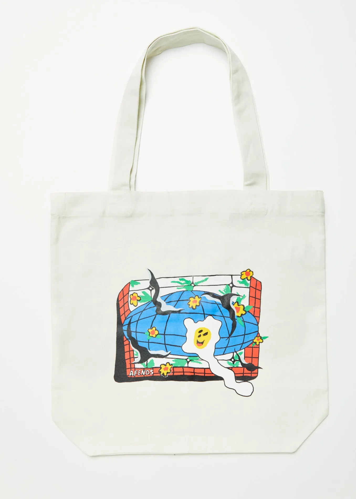 AFENDS Unisex Globe - Graphic Tote Bag - White sold by Afends