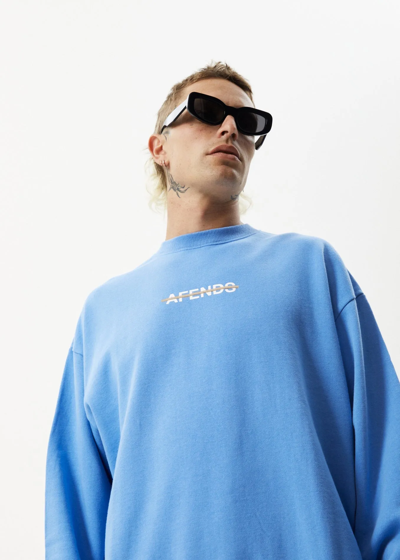 AFENDS Mens Liquid - Crew Neck Jumper - Arctic sold by Afends product image thumbnail 2