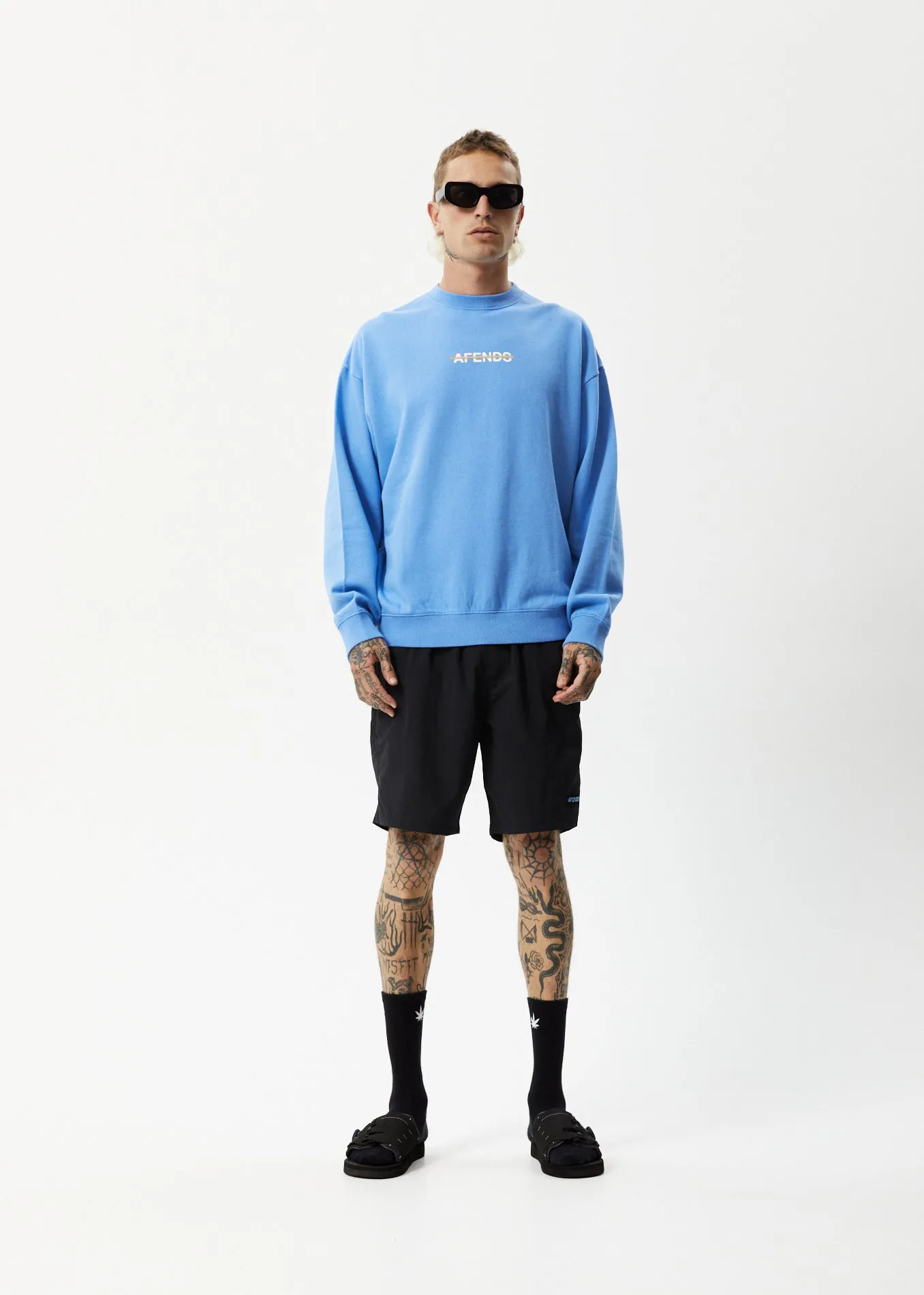 AFENDS Mens Liquid - Crew Neck Jumper - Arctic sold by Afends product image thumbnail 3