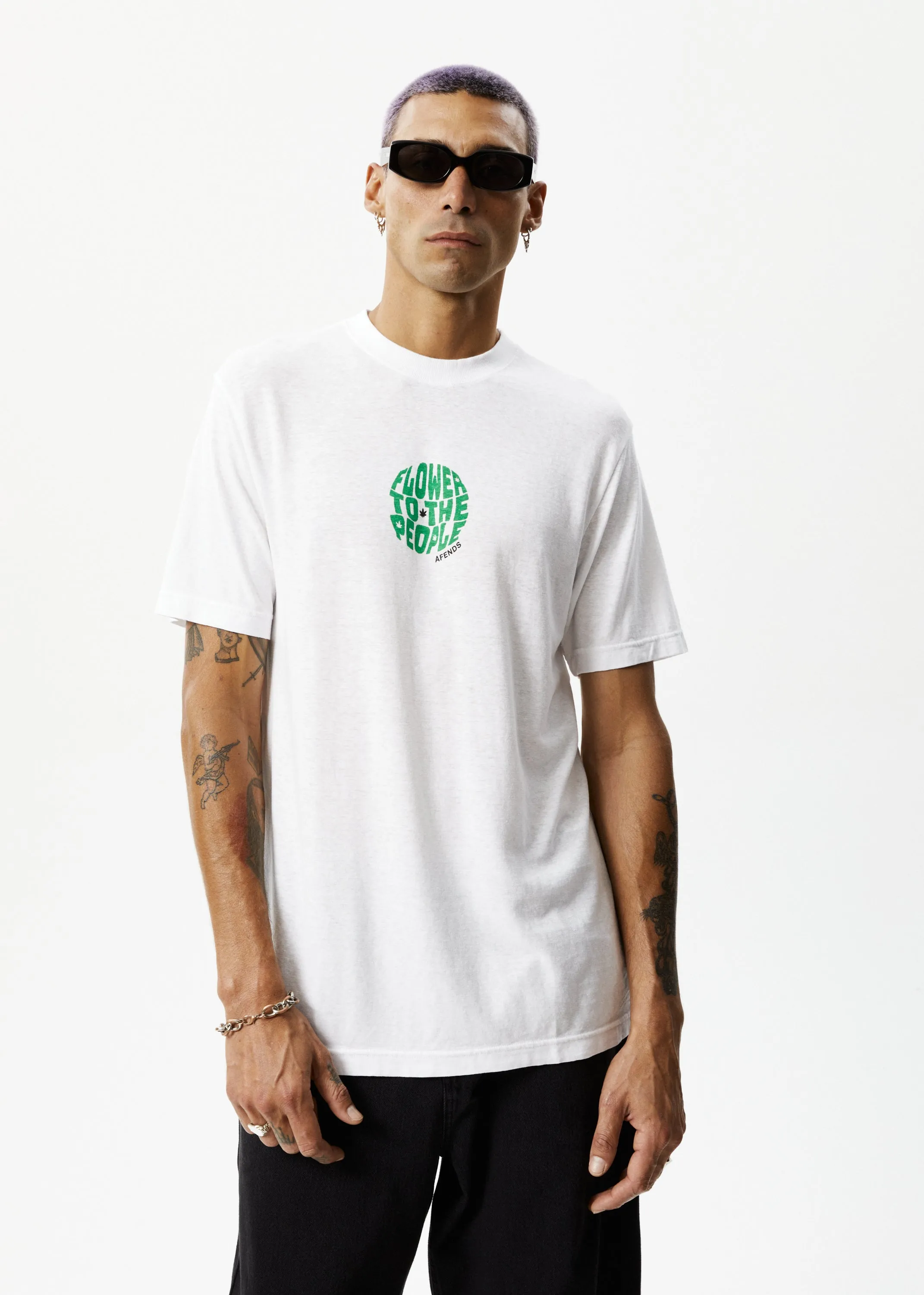 AFENDS Mens Circular - Graphic Retro Tee - White sold by Afends product image thumbnail 2