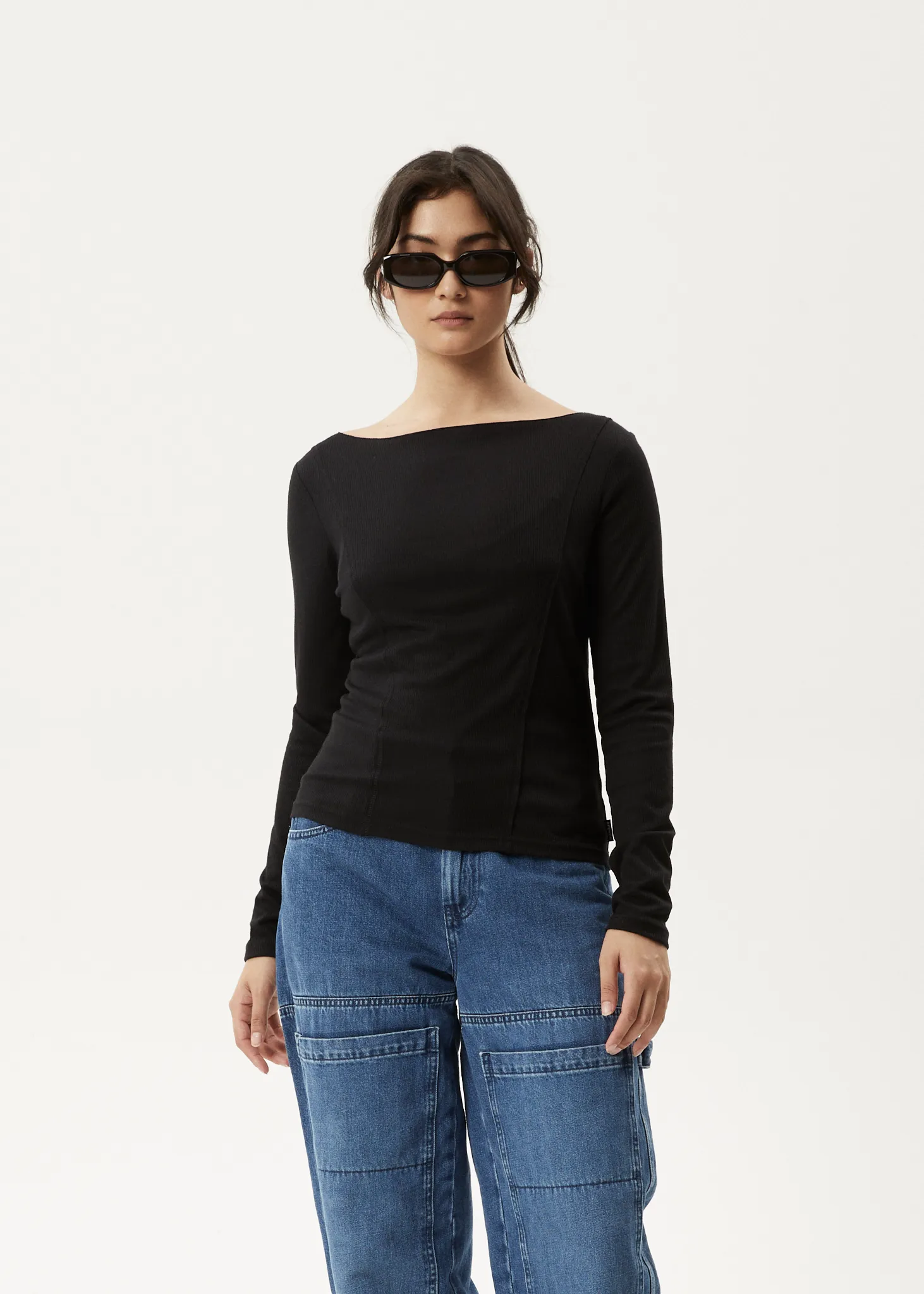 AFENDS Womens Mirage Bamboo - Sheer Long Sleeve Top - Black sold by Afends product image thumbnail 4