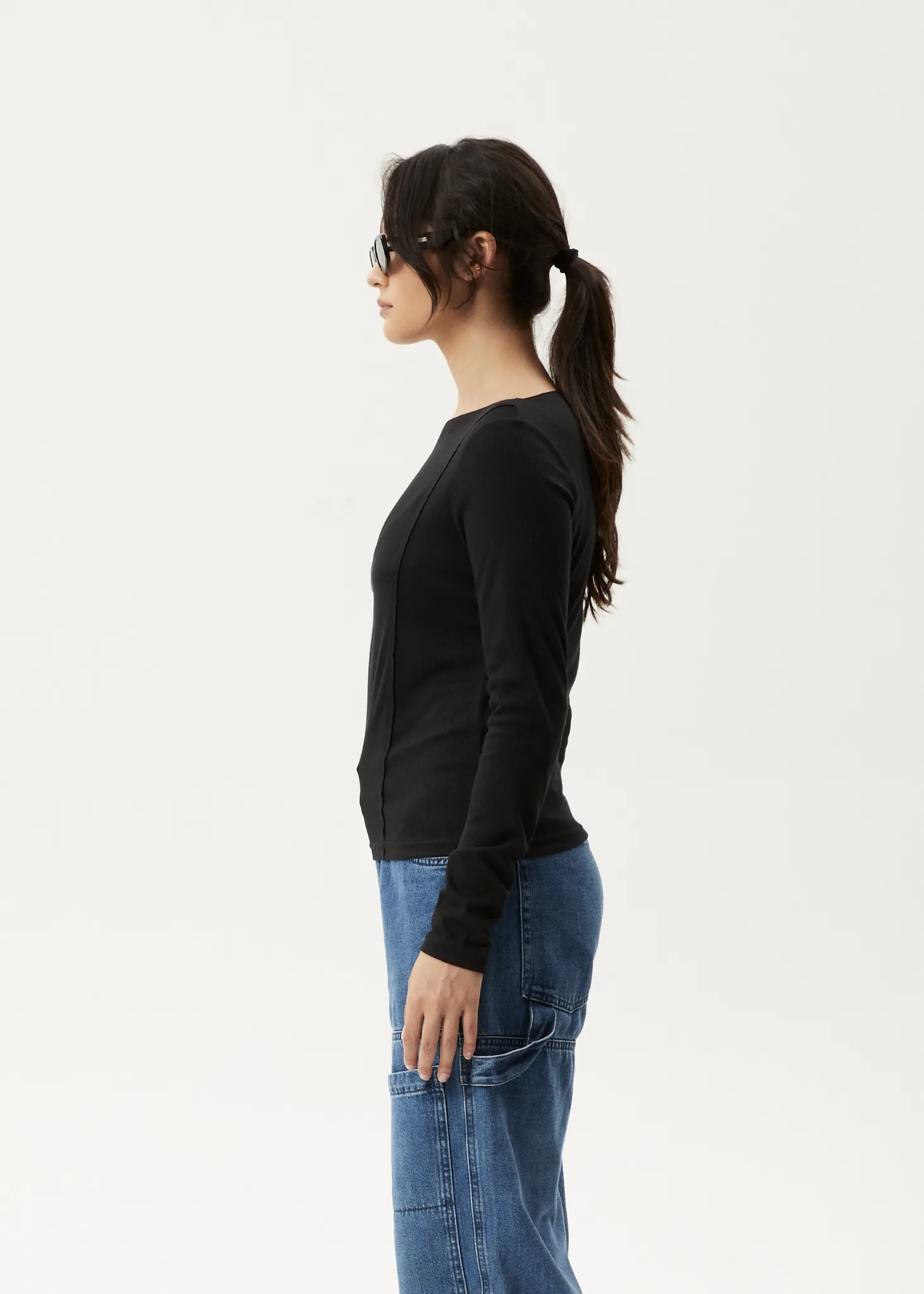 AFENDS Womens Mirage Bamboo - Sheer Long Sleeve Top - Black sold by Afends product image thumbnail 5