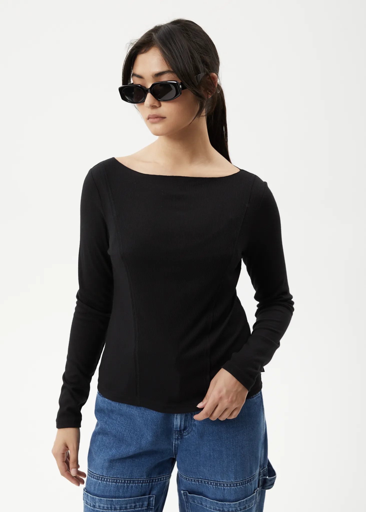 AFENDS Womens Mirage Bamboo - Sheer Long Sleeve Top - Black sold by Afends product image thumbnail 3