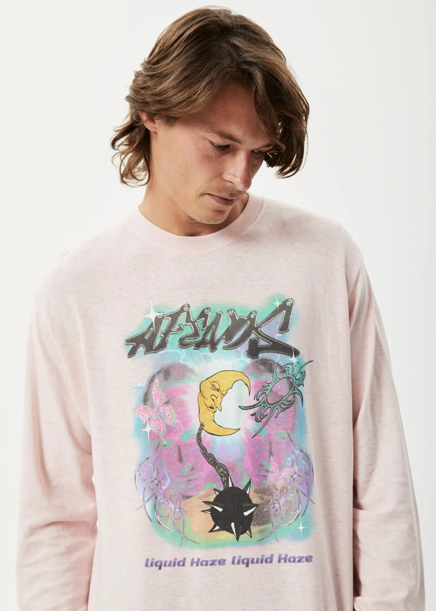 AFENDS Mens Liquid Haze - Long Sleeve Graphic Tee - Lotus sold by Afends product image thumbnail 2