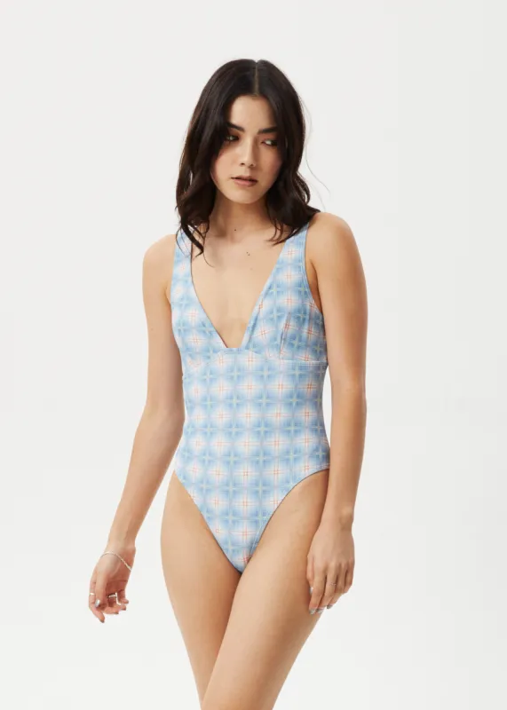 AFENDS Womens Position - Check One Piece - Lake Check sold by Afends
