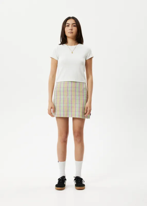 AFENDS Womens Kali - Mini Skirt - Pistachio Check sold by Afends