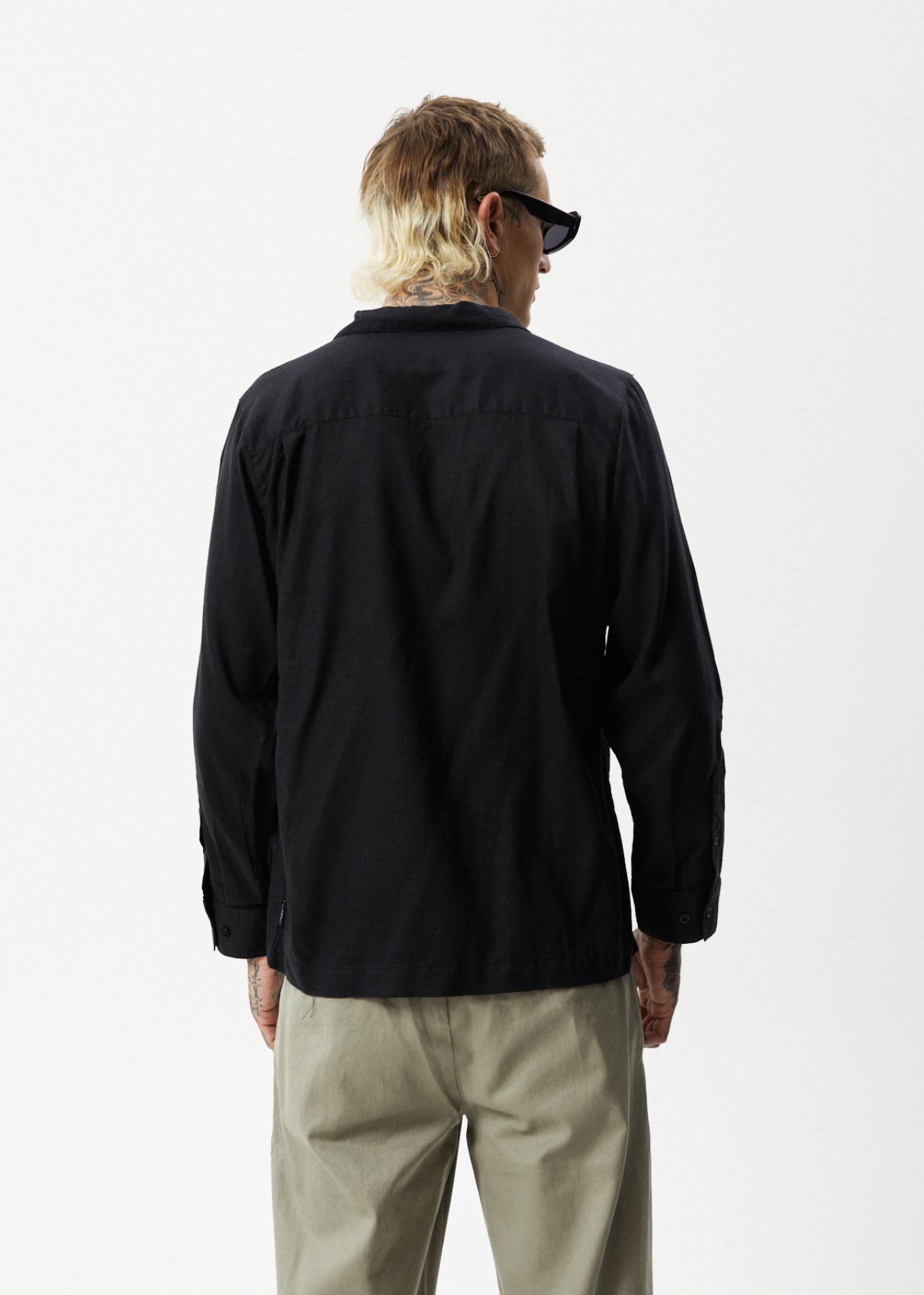 AFENDS Mens Critical - Cuban Long Sleeve Shirt - Black sold by Afends product image thumbnail 2