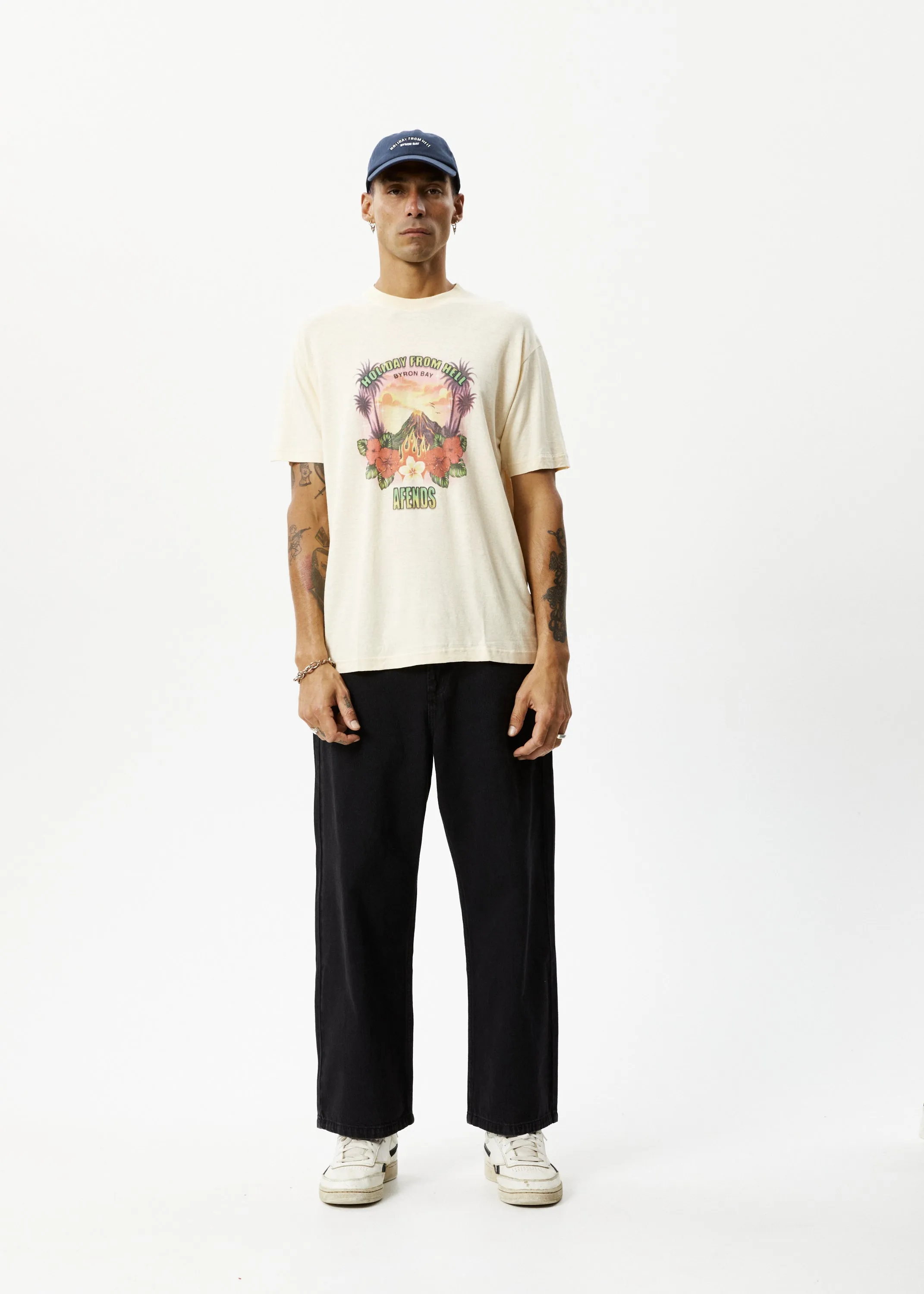 AFENDS Mens Holiday - Graphic Boxy T-Shirt - Sand sold by Afends product image thumbnail 5