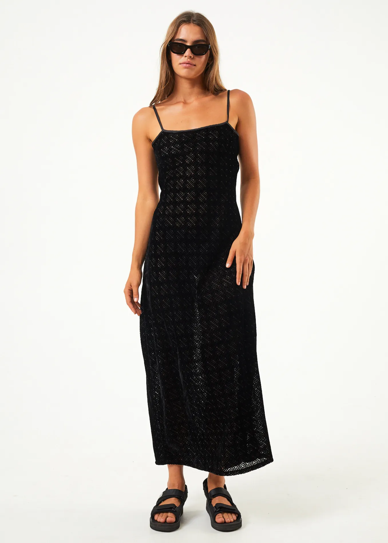AFENDS Womens Echo - Sheer Maxi Dress - Black sold by Afends