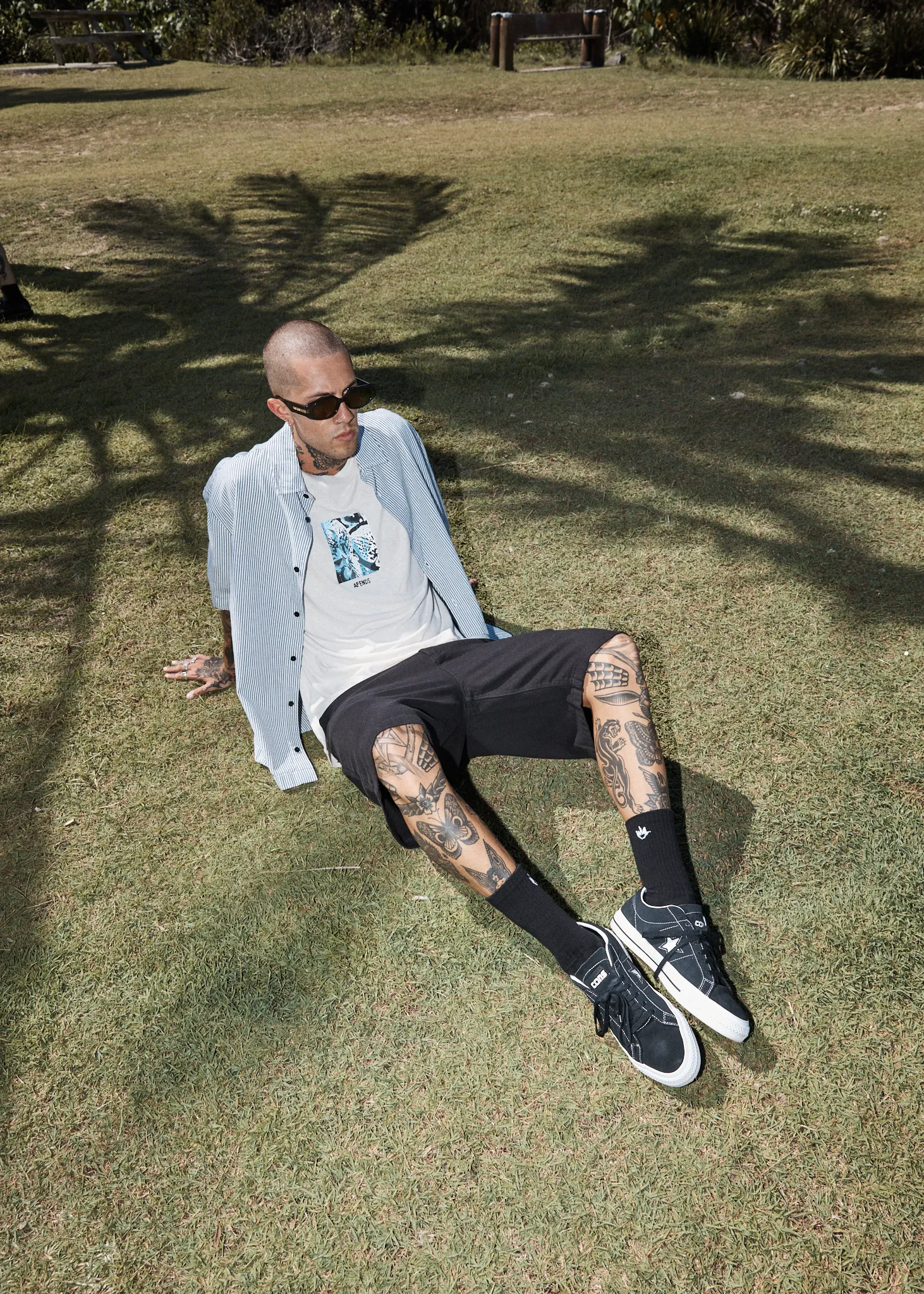 AFENDS Mens Dossy - Boxy Fit Tee - Moonbeam sold by Afends product image thumbnail 2