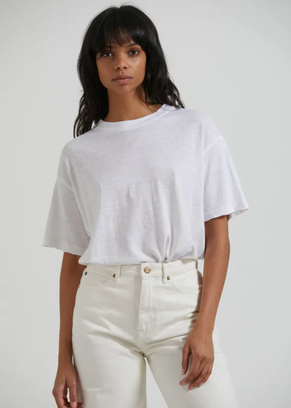 AFENDS Womens Slay - Hemp Oversized Tee - White sold by Afends