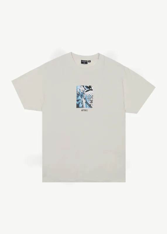 AFENDS Mens Dossy - Boxy Fit Tee - Moonbeam sold by Afends