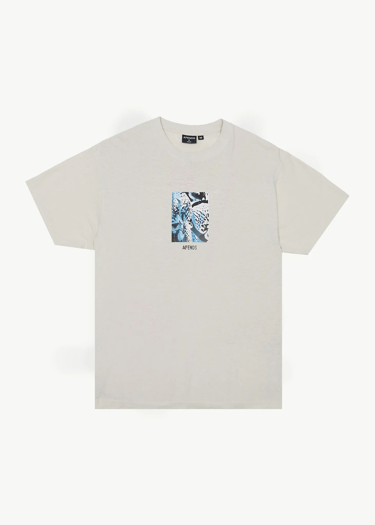 AFENDS Mens Dossy - Boxy Fit Tee - Moonbeam sold by Afends