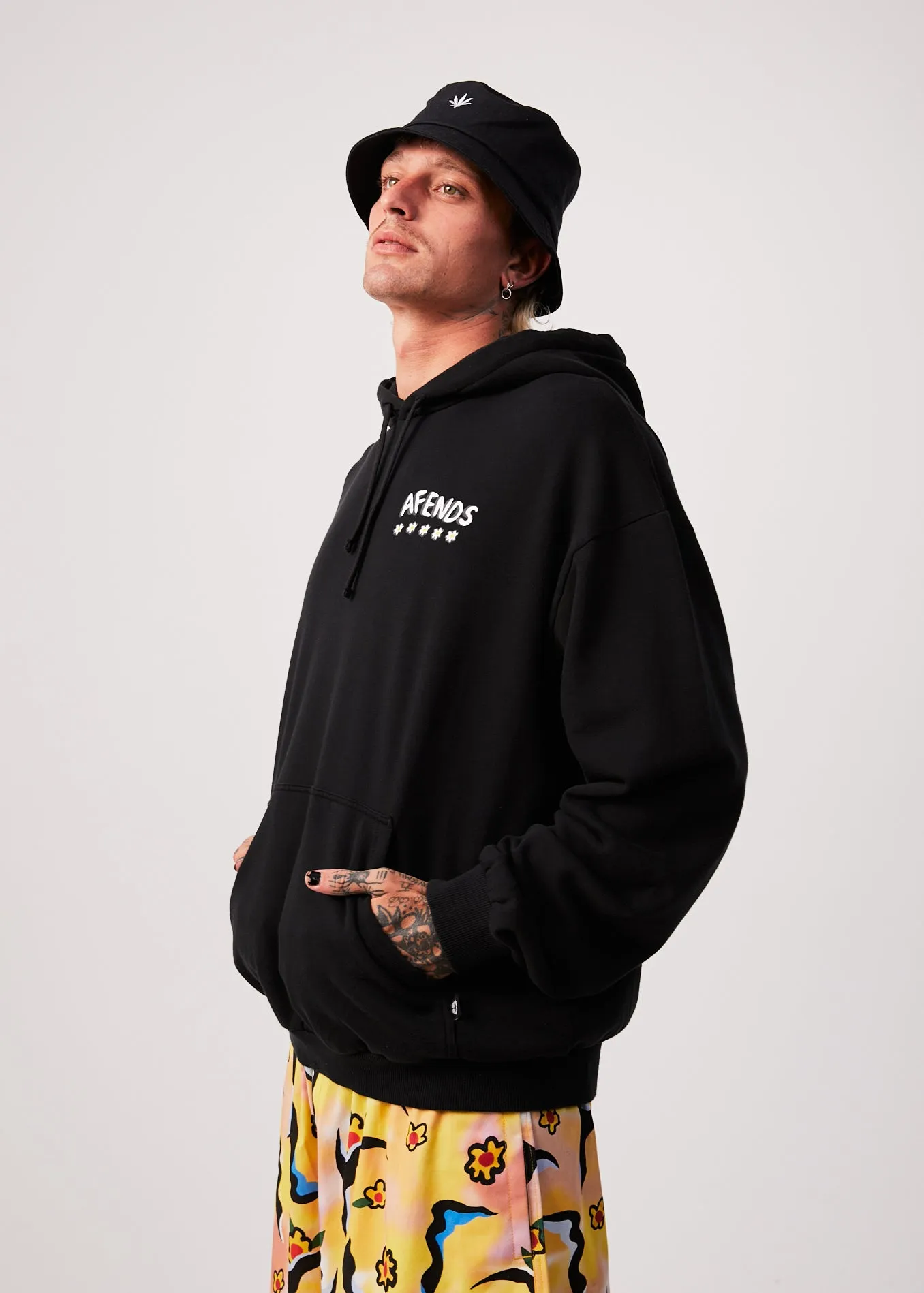 AFENDS Mens Flowers - Hoodie - Black sold by Afends product image thumbnail 4