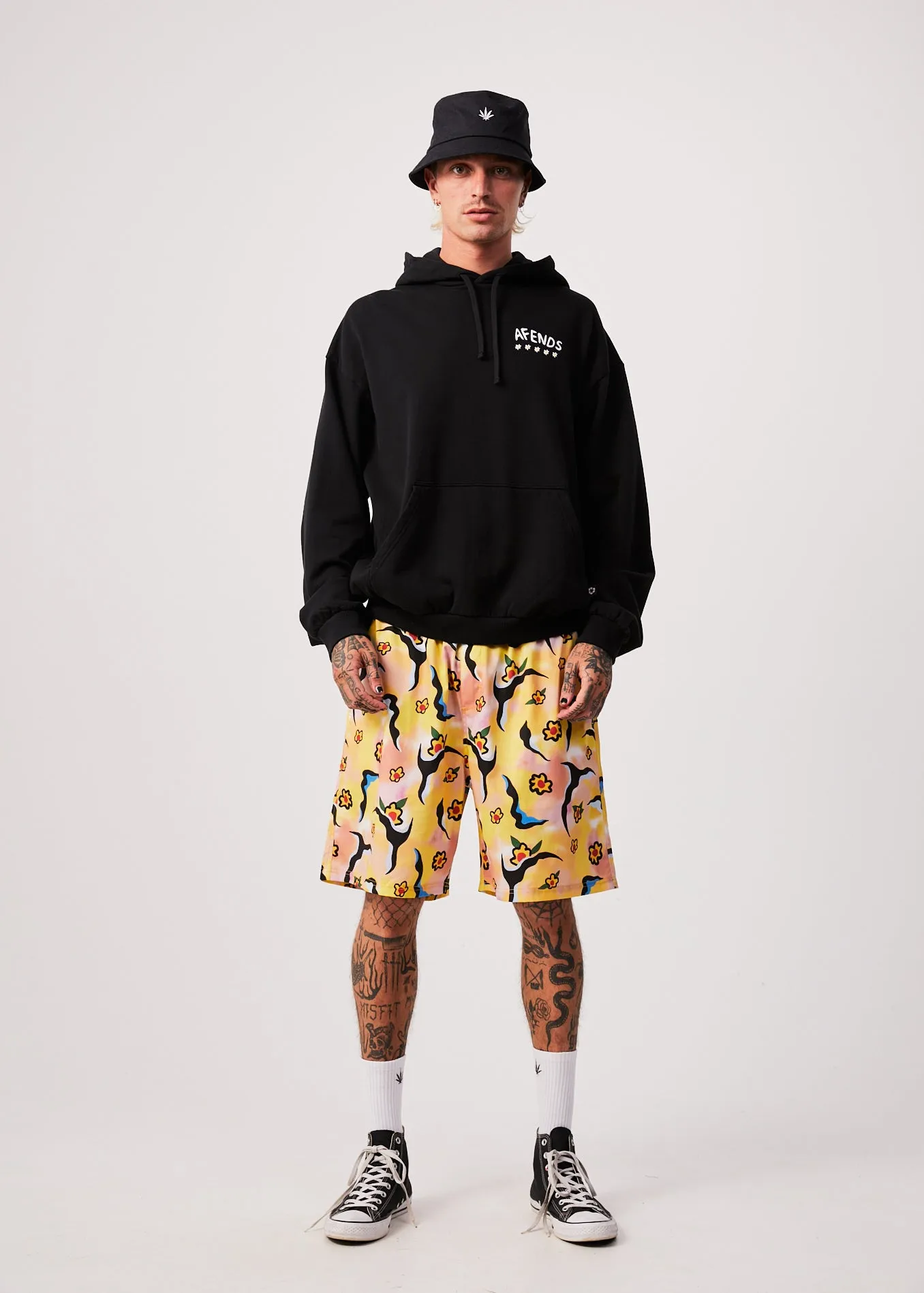 AFENDS Mens Flowers - Hoodie - Black sold by Afends product image thumbnail 3